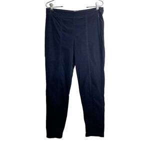 ANNI KUAN Navy Blue Size 6 Lightweight Corduroy Skinny Trousers Made in USA